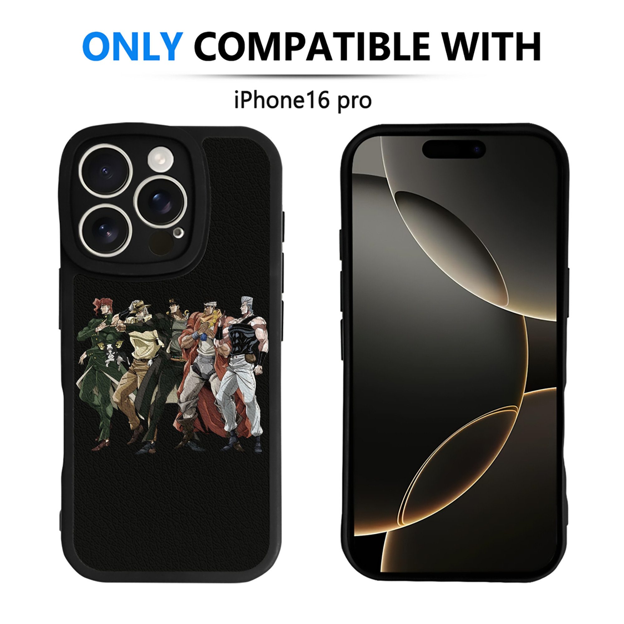（画像用） ジョジョの奇妙な冒険 JoJo's Bizarre Adventure 【iPhone 16シリーズ対応】シリコンスマホケース（レザー調） 材質：シリコン